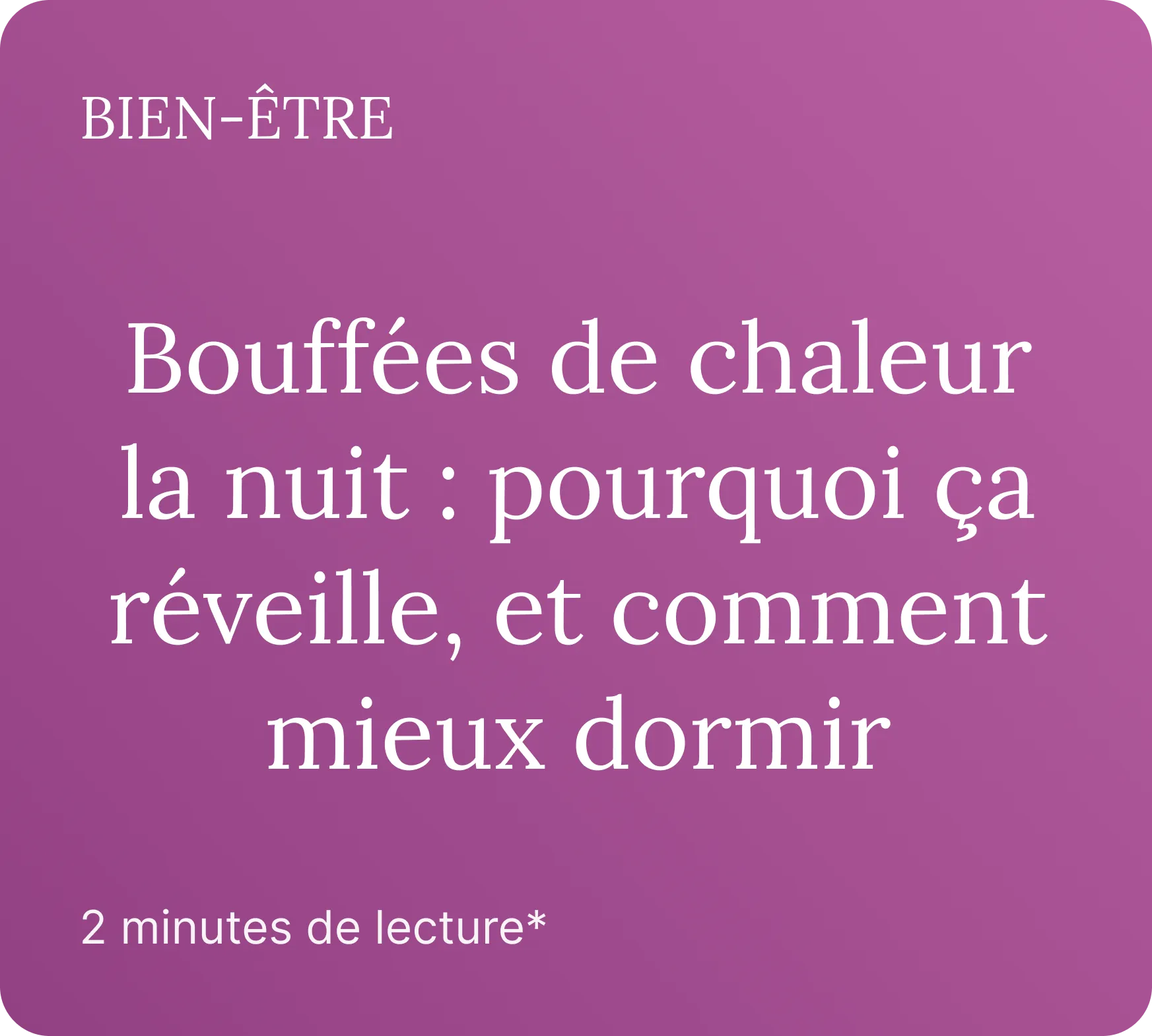 Fiche Bien-être Olyvia